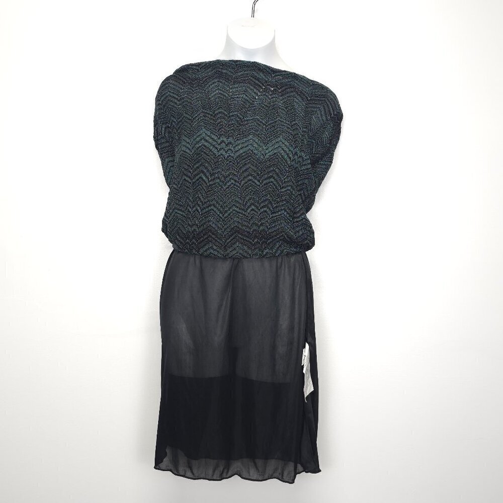 M Missoni Metallic Knit Bodycon Dress in Green Nylon - Picture 9 of 12
